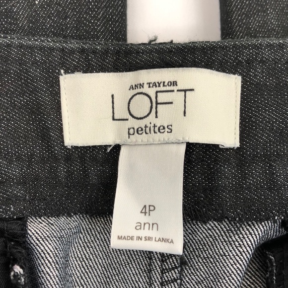 LOFT Black Wide Leg Crop Pants, 4P - Picture 3 of 6